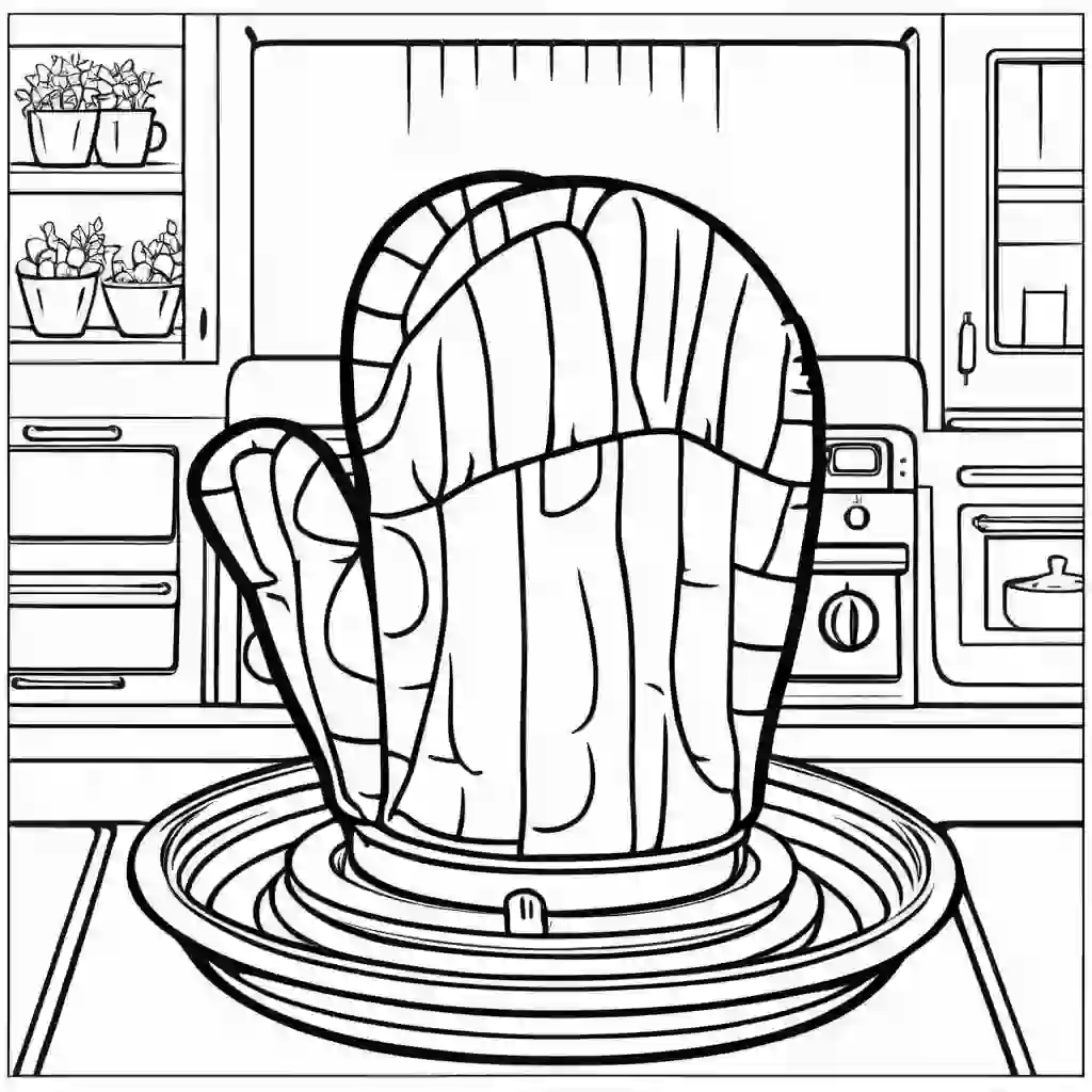 Oven mitts coloring pages